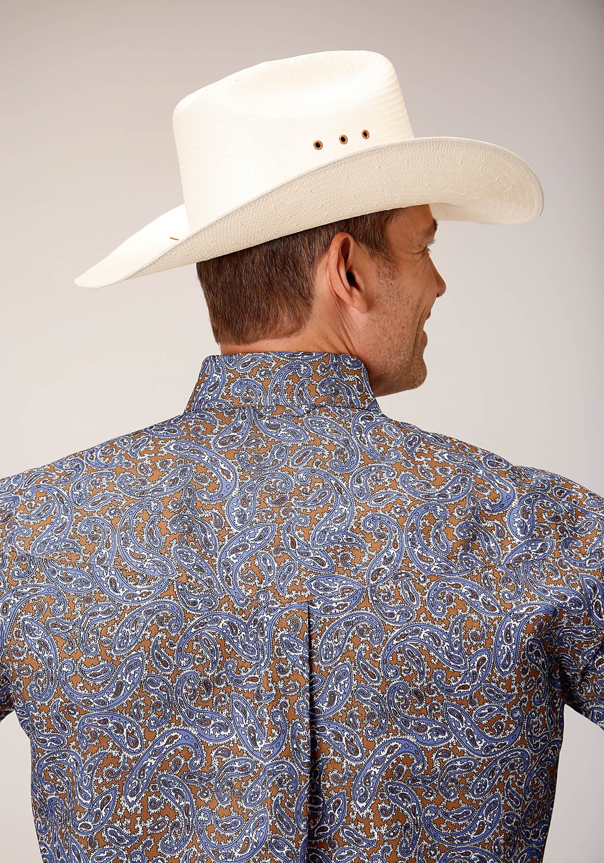 Roper Mens Long Sleeve Button Valley Paisley Western Shirt - Flyclothing LLC