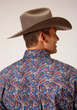 Roper Mens Long Sleeve Button Independence Foulard Western Shirt - Flyclothing LLC