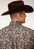 Roper Mens Long Sleeve Button Pine Paisley Western Shirt - Flyclothing LLC