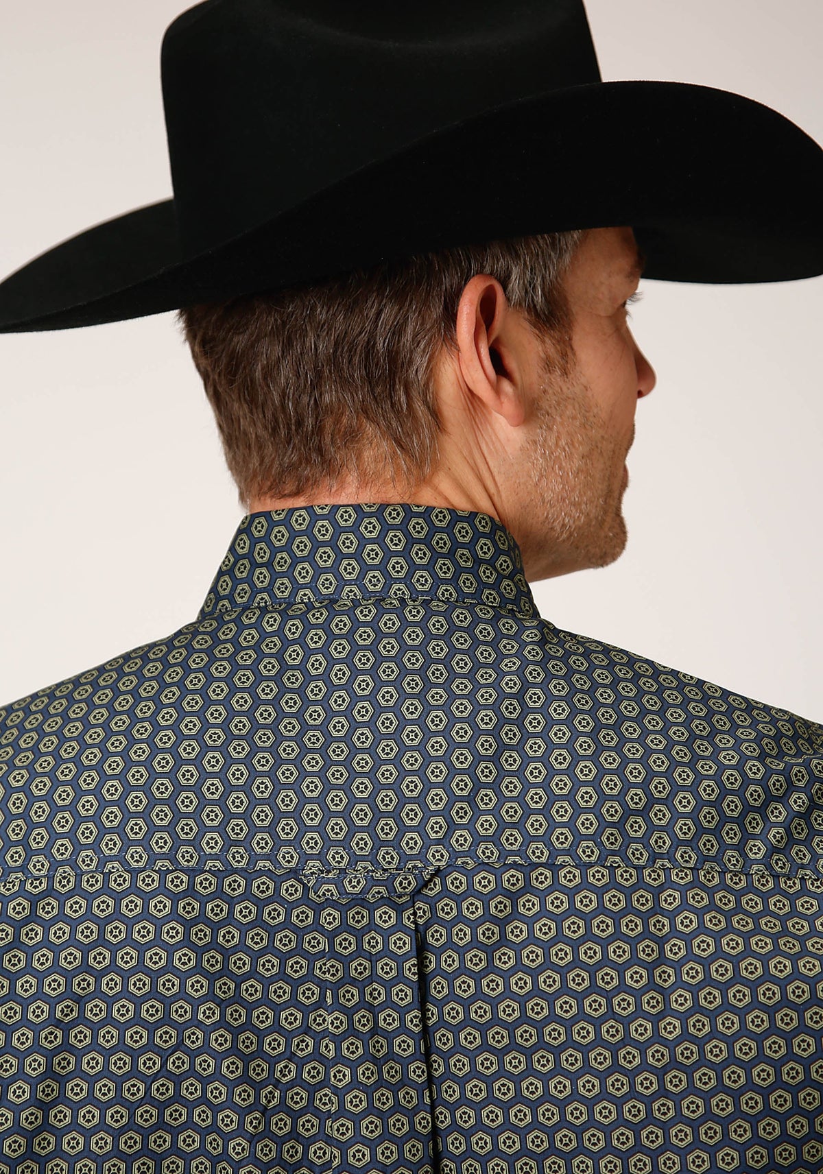 Roper Mens Long Sleeve Button Honeycomb Foulard Western Shirt - Flyclothing LLC