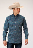 Roper Mens Long Sleeve Button Purple Sage Paisley Western Shirt