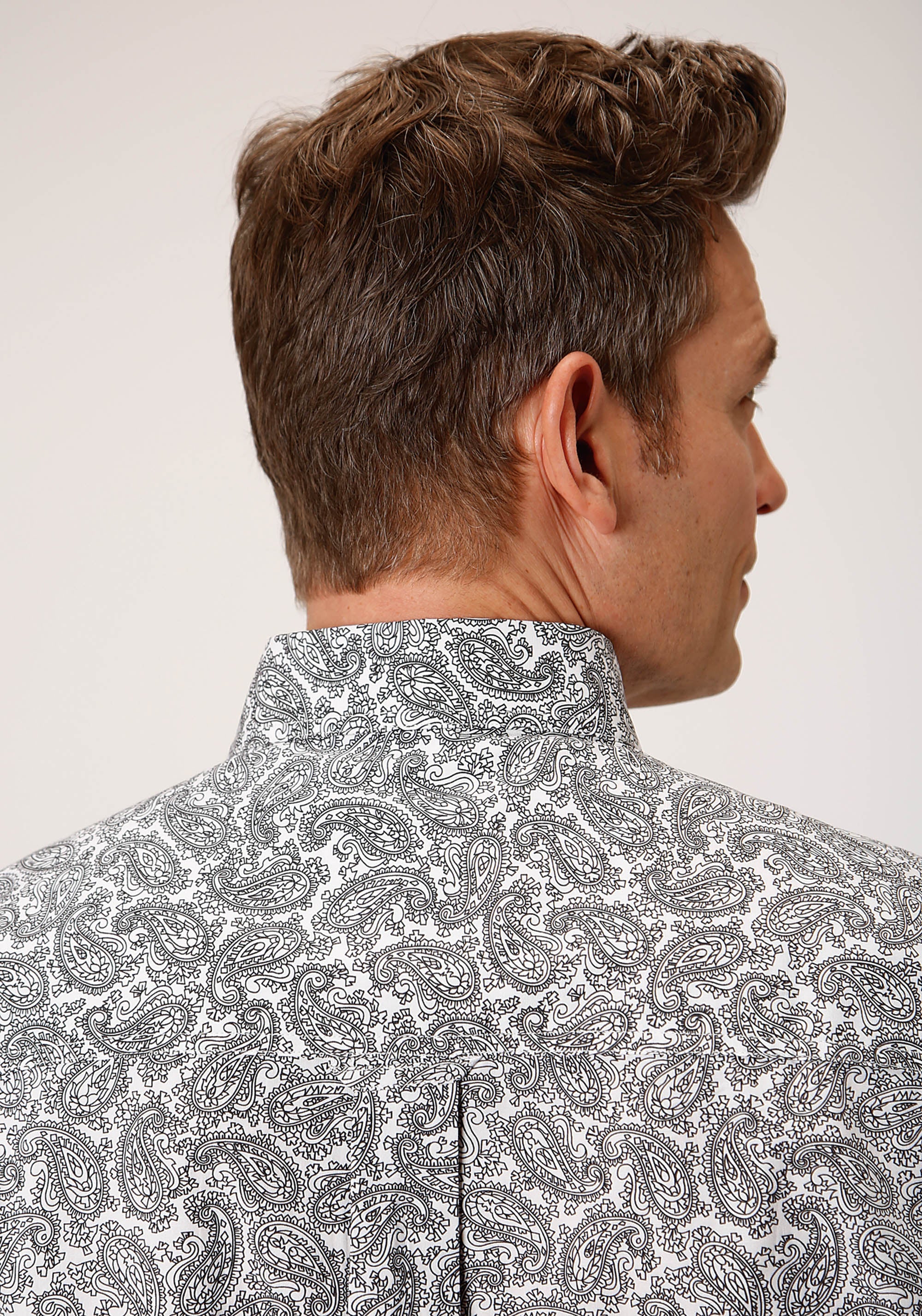 Roper Mens Long Sleeve Button Line Paisley Western Shirt - Flyclothing LLC