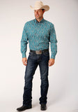 Roper Mens Long Sleeve Button Upstream Paisley Western Shirt - Flyclothing LLC