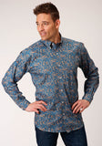 Roper Mens Long Sleeve Button Amarillo Paisley Western Shirt