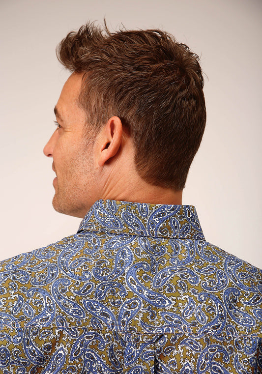 Roper Mens Long Sleeve Button Valley Paisley Western Shirt - Flyclothing LLC