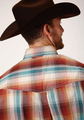 Roper Mens Long Sleeve Button Canyon Plaid Western Shirt - Flyclothing LLC