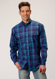 Roper Mens Long Sleeve Button Shadow Ombre Western Shirt