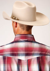 Roper Mens Long Sleeve Button Red Apple Plaid Western Shirt - Flyclothing LLC