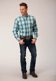 Roper Mens Long Sleeve Button Meadow Plaid Western Shirt - Flyclothing LLC