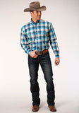 Roper Mens Long Sleeve Button Sunset Plaid Western Shirt - Flyclothing LLC