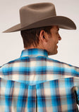 Roper Mens Long Sleeve Button Sunset Plaid Western Shirt - Flyclothing LLC