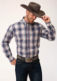 Roper Mens Long Sleeve Button Vintage Plaid Western Shirt