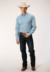 Roper Mens Long Sleeve Button Stretch Check Western Shirt - Flyclothing LLC