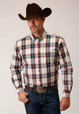 Roper Mens Long Sleeve Button Red Canyon Plaid Western Shirt