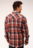 Roper Mens Long Sleeve Snap Unlined Flannel Plaid Shirt Western Shirt - Flyclothing LLC