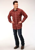 Roper Mens Long Sleeve Snap Unlined Flannel Plaid Shirt Western Shirt - Flyclothing LLC