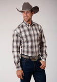 ROPER MENS GRAY WHITE AND RED PLAID LONG SLEEVE BUTTON WESTERN SHIRT TALL FIT - Flyclothing LLC