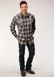 Roper Mens Long Sleeve Snap Unlined Flannel Plaid Shirt Western Shirt Tall Fit - Flyclothing LLC