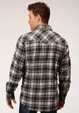 Roper Mens Long Sleeve Snap Unlined Flannel Plaid Shirt Western Shirt Tall Fit - Flyclothing LLC