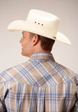 Roper Mens Long Sleeve Snap Sandy Plaid Western Shirt Tall Fit - Flyclothing LLC