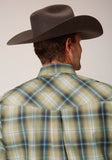 Roper Mens Long Sleeve Snap Sand Dune Plaid Western Shirt Tall Fit - Flyclothing LLC