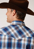 Roper Mens Short Sleeve Snap Royal Plaid Western Shirt - Flyclothing LLC