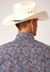 Roper Mens Short Sleeve Button Liberty Paisley Western Shirt - Flyclothing LLC