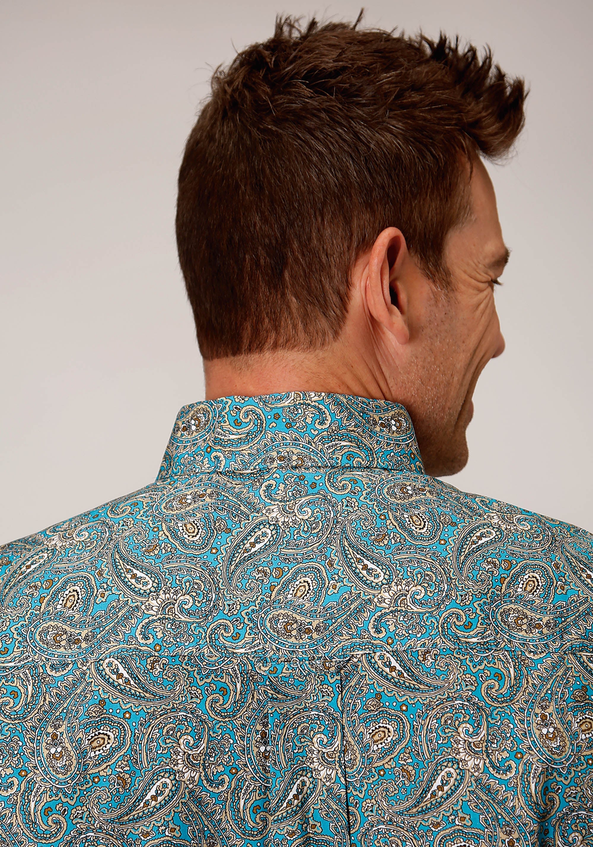 Roper Mens Short Sleeve Button Saddle Paisley Western Shirt - Flyclothing LLC