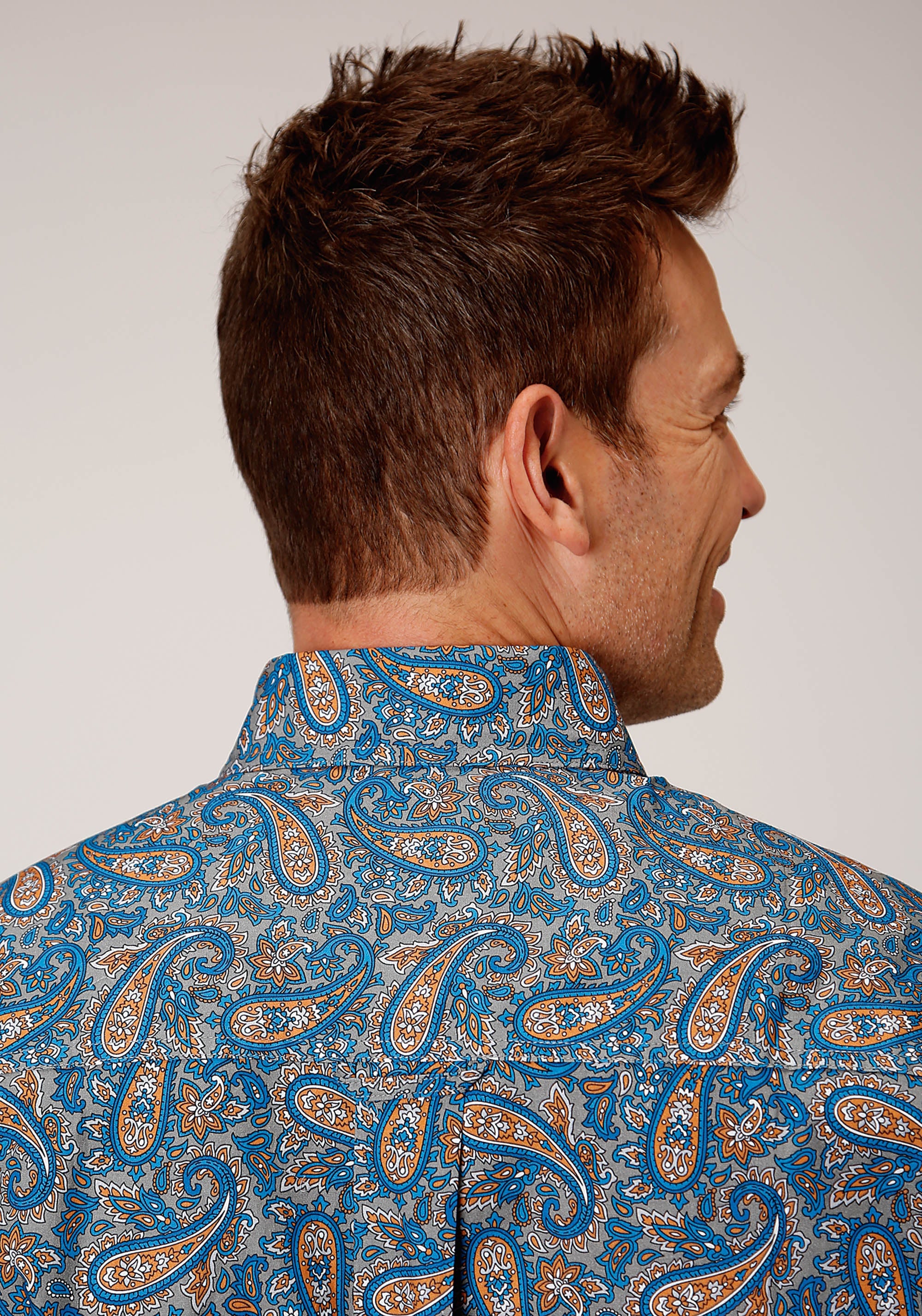 Roper Mens Short Sleeve Button Amarillo Paisley Western Shirt - Flyclothing LLC