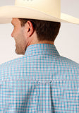 Roper Mens Short Sleeve Button Stretch Check Western Shirt - Flyclothing LLC