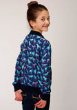 Roper Girls Zip Print Rayon Bomber Style Jacket Front Jacket - Flyclothing LLC