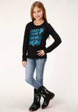 Roper Girls Long Sleeve Knit Poly Rayon Long Sleeve Scoop Neck T T-Shirt - Flyclothing LLC