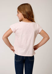 Roper Girls Cotton Milange Short Sleeve Knit T-Shirt - Roper