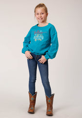 Roper Girls Long Sleeve Knit Poly Rayon Long Sleeve French Terry T Sweatshirt - Flyclothing LLC