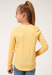 Roper Girls Long Sleeve Knit Poly Rayon Long Sleeve Scoop Neck T T-Shirt - Flyclothing LLC