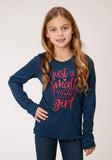 Roper Girls Long Sleeve Knit Poly Rayon Jersey Long Sleeve T T-Shirt