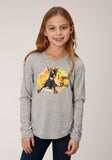 Roper Girls Long Sleeve Knit Poly Rayon Jersey Long Sleeve T T-Shirt