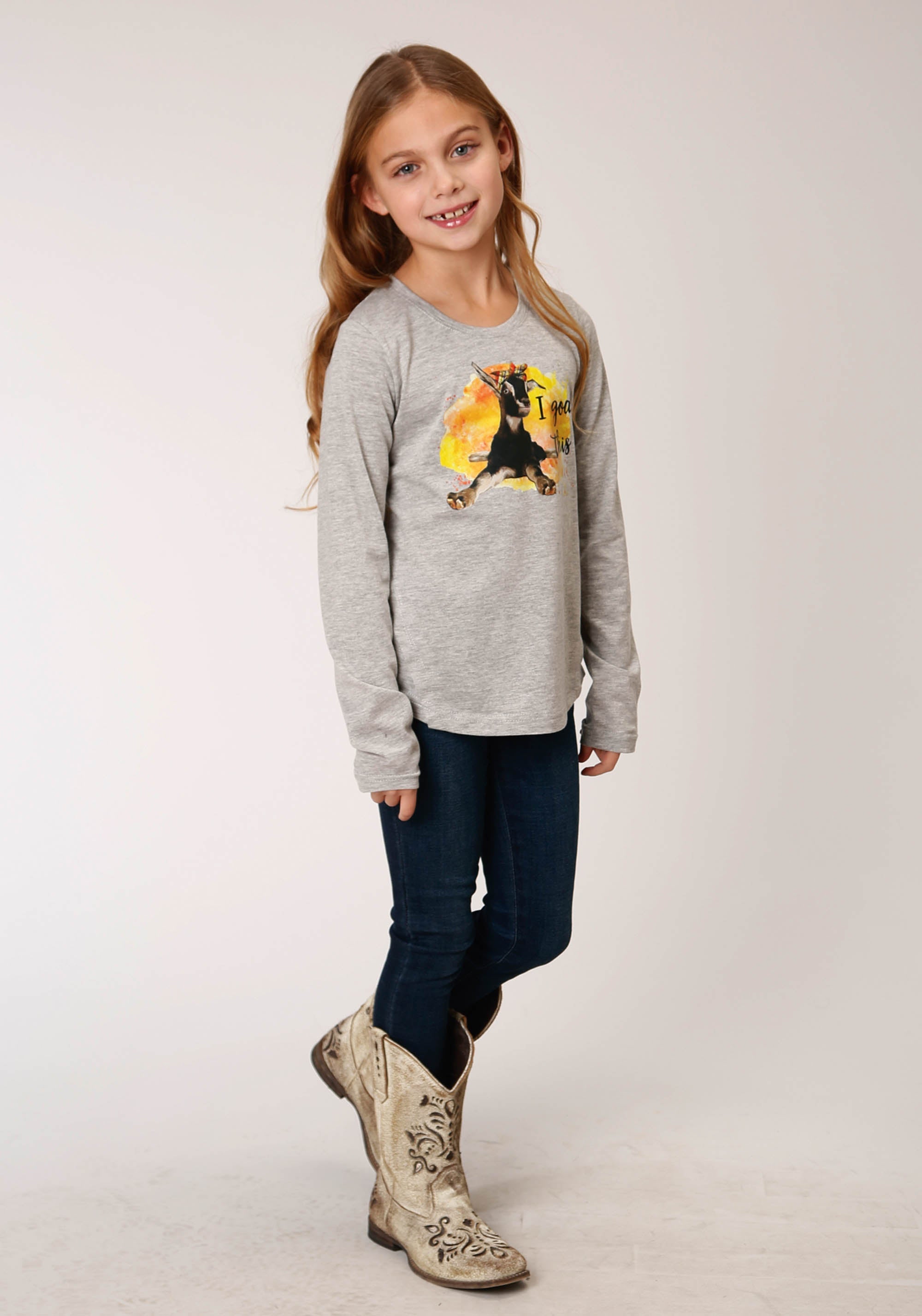 Roper Girls Long Sleeve Knit Poly Rayon Jersey Long Sleeve T T-Shirt - Flyclothing LLC