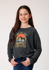 Roper Girls Long Sleeve Knit Poly Rayon Jersey T T-Shirt