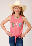 Roper Girls Sleeveless Knit Poly Rayon Jersey Racerback Tank Shirt