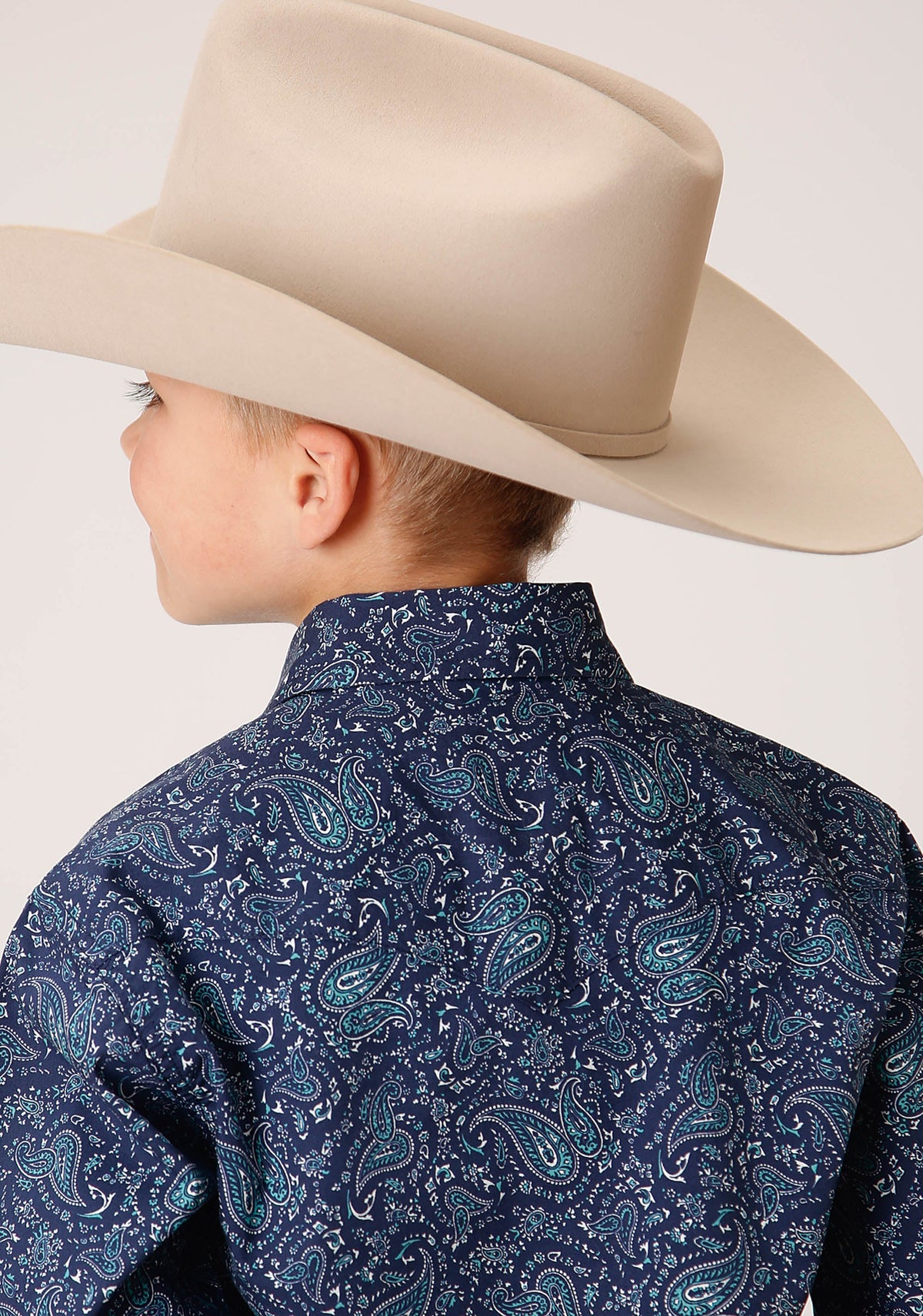 Roper Boys Long Sleeve Snap Vintage Paisley Print Western Shirt - Flyclothing LLC