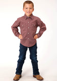 Roper Boys Long Sleeve Snap Red Shadow Geo Western Shirt - Flyclothing LLC