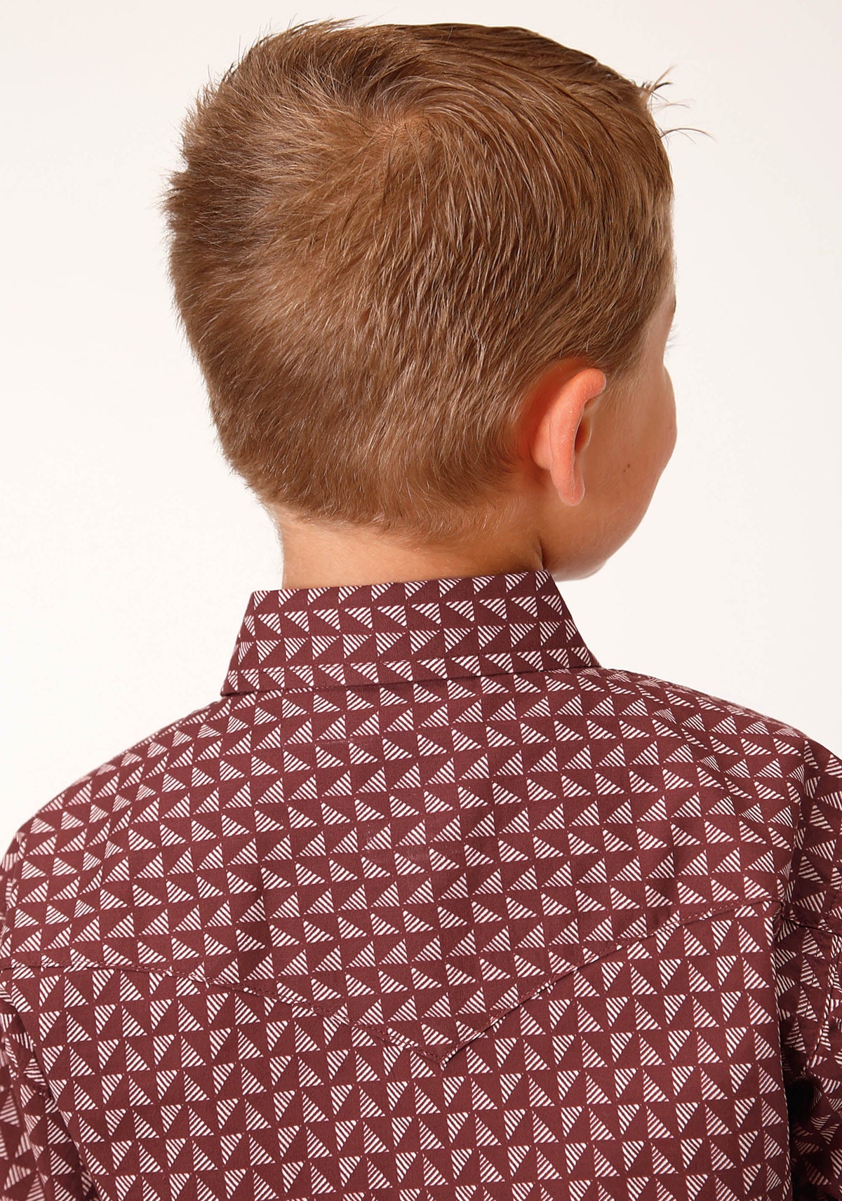 Roper Boys Long Sleeve Snap Red Shadow Geo Western Shirt - Flyclothing LLC