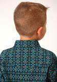 Roper Boys Long Sleeve Snap Diamond Aztec Print Western Shirt - Flyclothing LLC