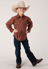 Roper Boys Long Sleeve Snap Arrow Geo Western Shirt - Flyclothing LLC