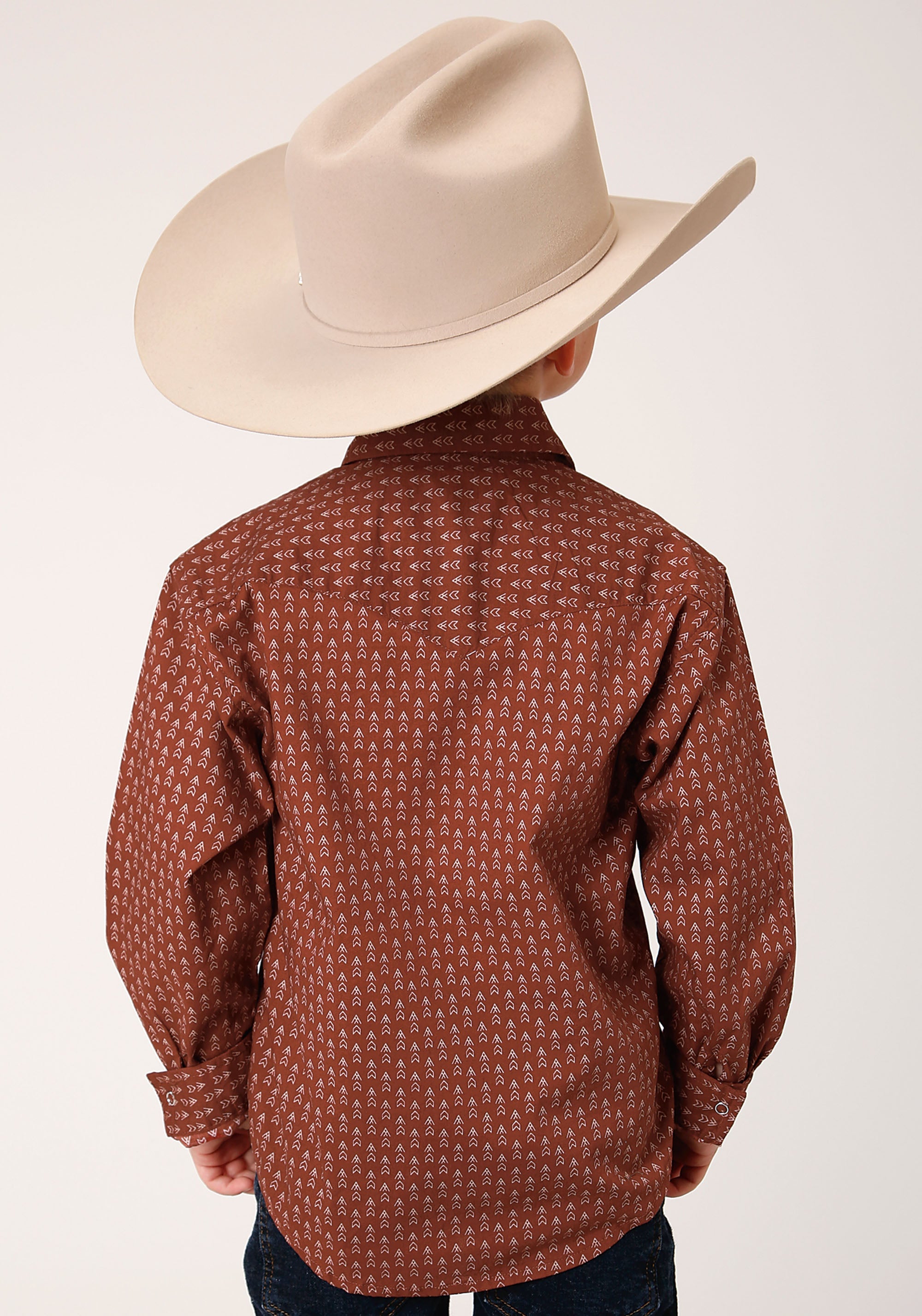 Roper Boys Long Sleeve Snap Arrow Geo Western Shirt - Flyclothing LLC