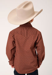 Roper Boys Long Sleeve Snap Arrow Geo Western Shirt - Flyclothing LLC