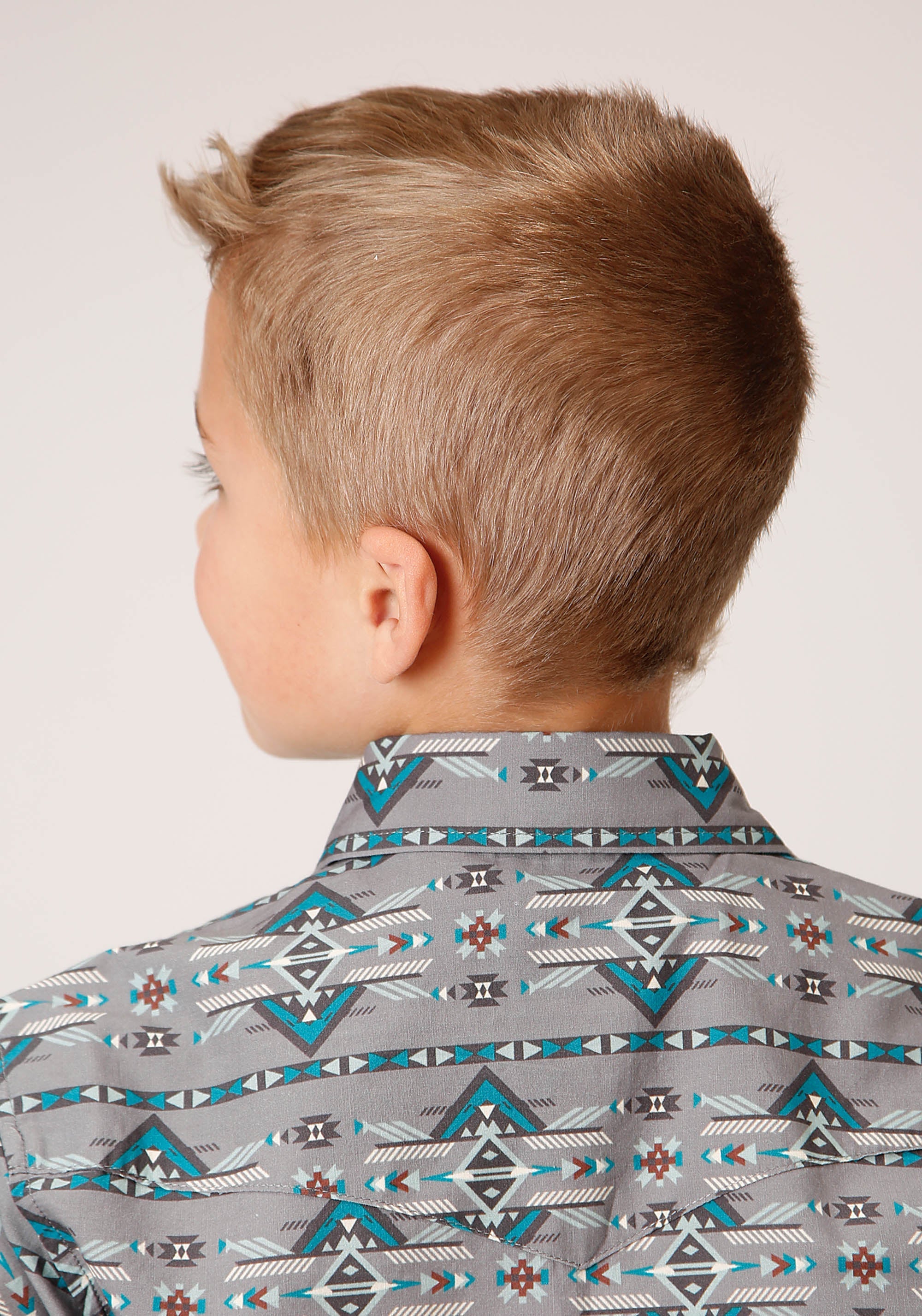 Roper Boys Long Sleeve Snap Geometric Aztec Western Shirt - Flyclothing LLC