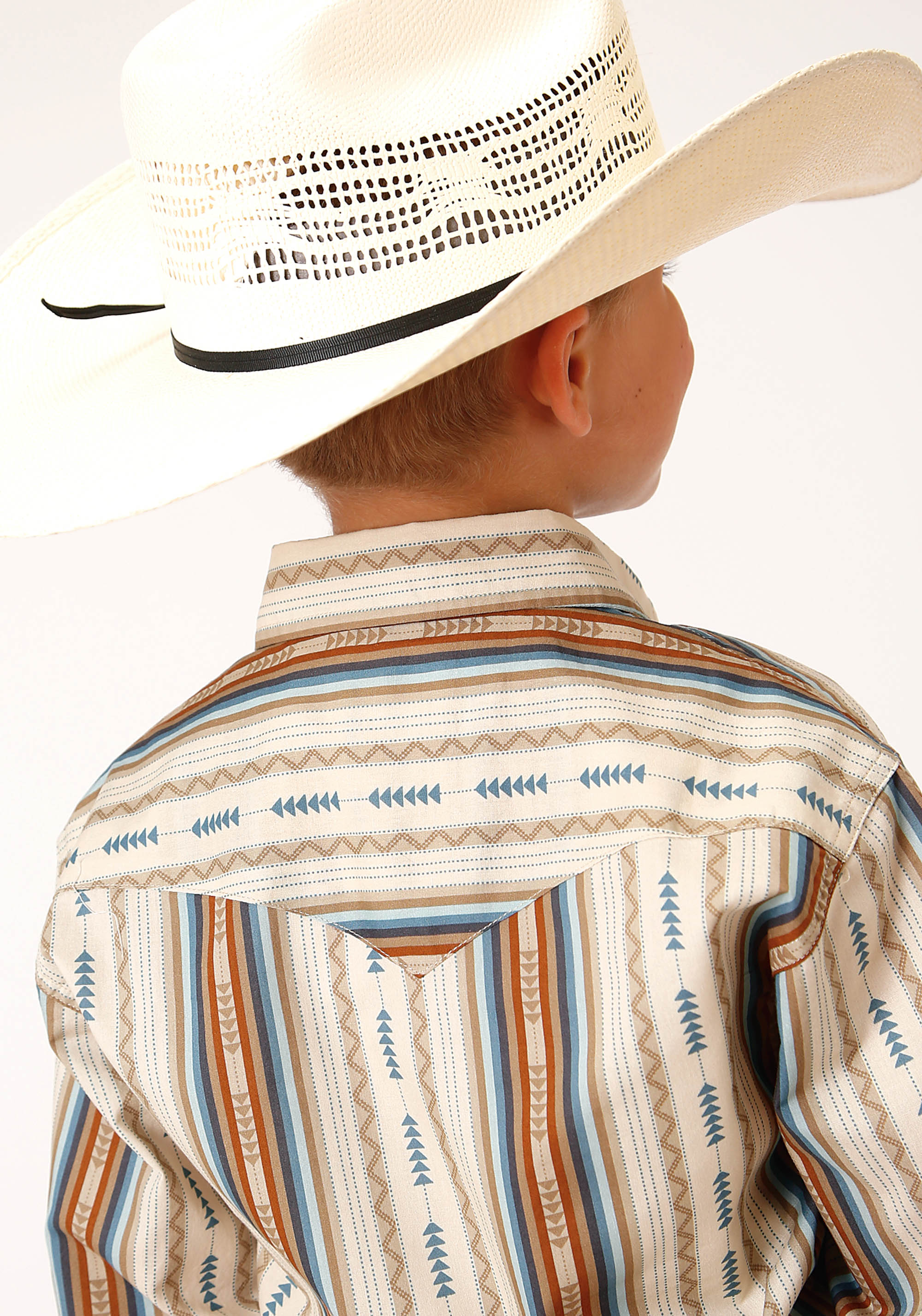 Roper Boys Long Sleeve Snap Desert Stripe Western Shirt - Flyclothing LLC