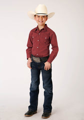 Roper Boys Long Sleeve Snap Victorian Foulard Western Shirt - Flyclothing LLC